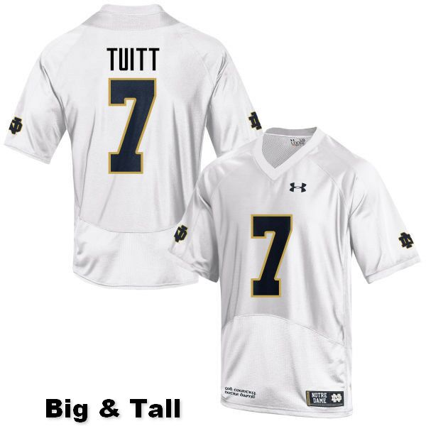 Men's NCAA Notre Dame Fighting Irish #7 Stephon Tuitt Stitched College Under Armour Authentic White Big & Tall Football Jersey GE10X62QS